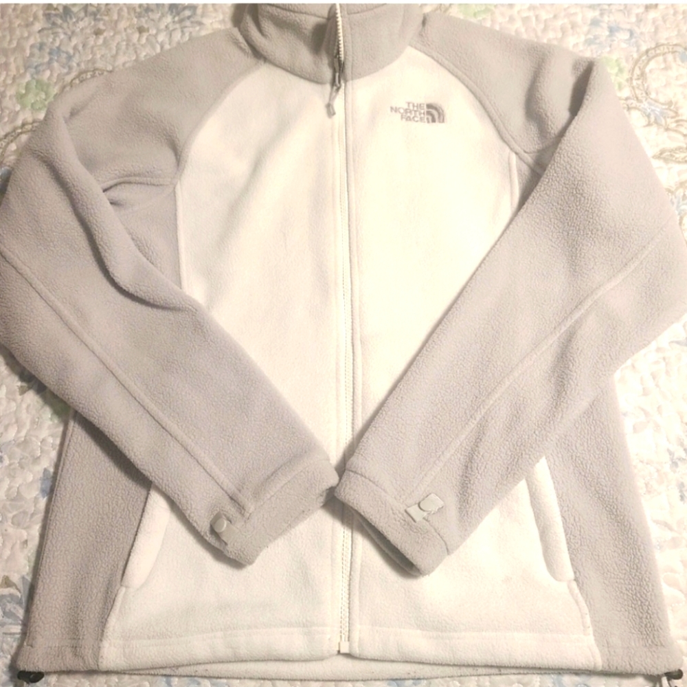 The north face northface full force zip women's jacket size small gray white